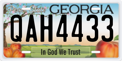 GA license plate QAH4433