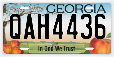 GA license plate QAH4436