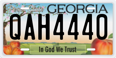 GA license plate QAH4440
