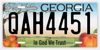 GA license plate QAH4451