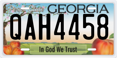 GA license plate QAH4458