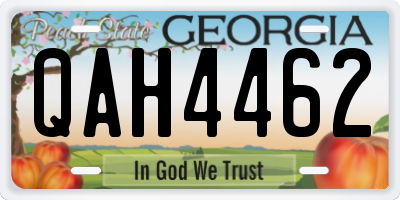 GA license plate QAH4462