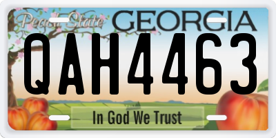 GA license plate QAH4463