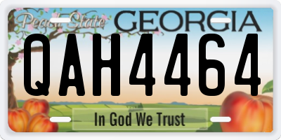GA license plate QAH4464