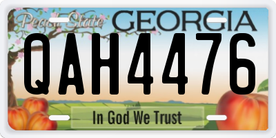 GA license plate QAH4476