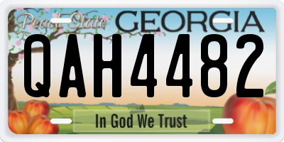 GA license plate QAH4482