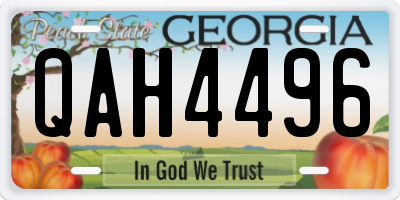 GA license plate QAH4496