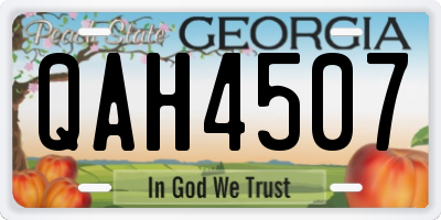 GA license plate QAH4507