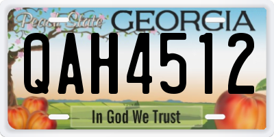 GA license plate QAH4512