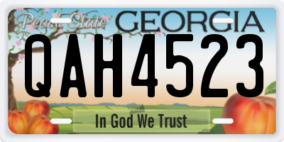 GA license plate QAH4523