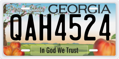 GA license plate QAH4524
