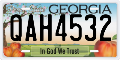 GA license plate QAH4532
