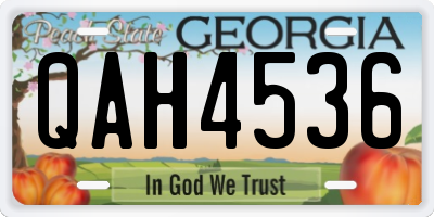 GA license plate QAH4536