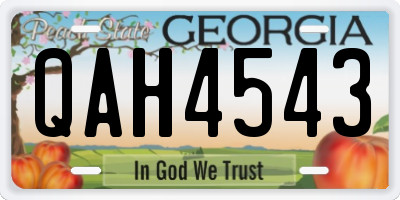 GA license plate QAH4543