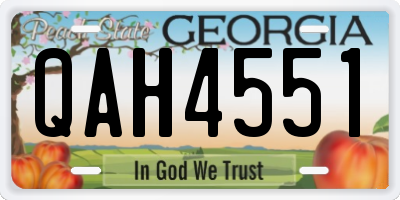 GA license plate QAH4551