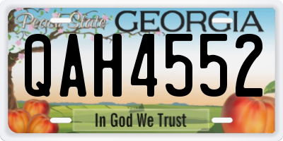 GA license plate QAH4552