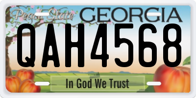GA license plate QAH4568