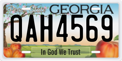 GA license plate QAH4569