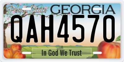 GA license plate QAH4570