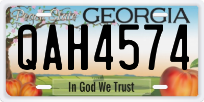 GA license plate QAH4574