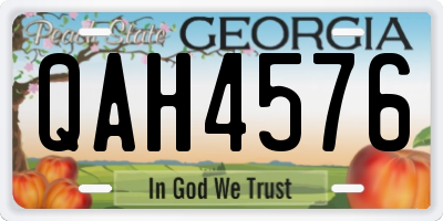 GA license plate QAH4576