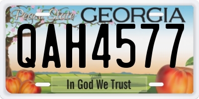GA license plate QAH4577