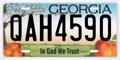 GA license plate QAH4590