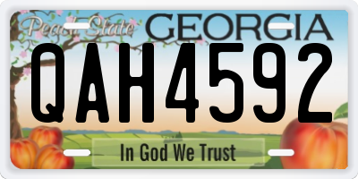 GA license plate QAH4592
