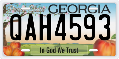 GA license plate QAH4593