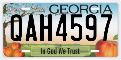 GA license plate QAH4597