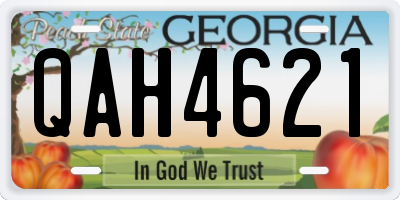 GA license plate QAH4621