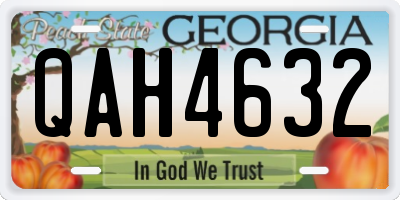 GA license plate QAH4632