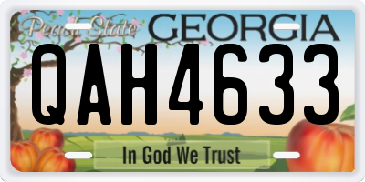 GA license plate QAH4633