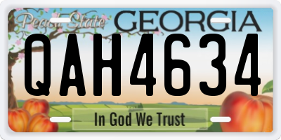 GA license plate QAH4634