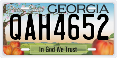 GA license plate QAH4652