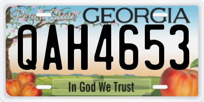GA license plate QAH4653