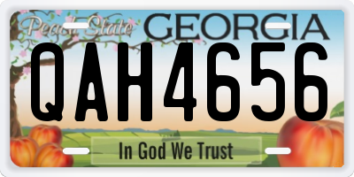 GA license plate QAH4656