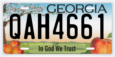 GA license plate QAH4661