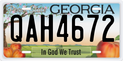 GA license plate QAH4672