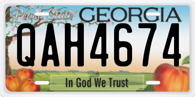 GA license plate QAH4674