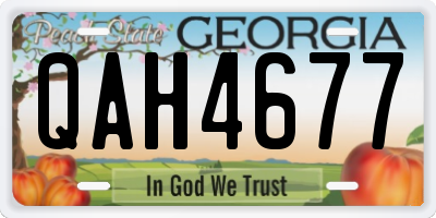 GA license plate QAH4677