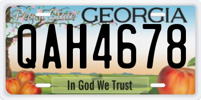 GA license plate QAH4678