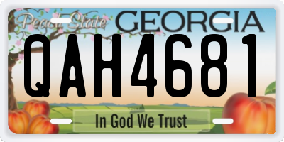 GA license plate QAH4681