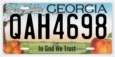 GA license plate QAH4698