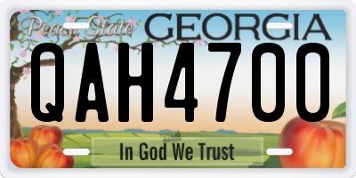 GA license plate QAH4700