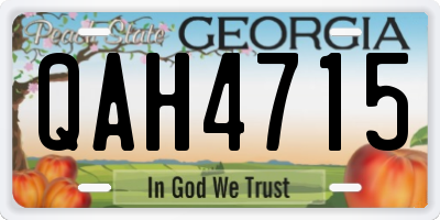 GA license plate QAH4715