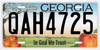 GA license plate QAH4725