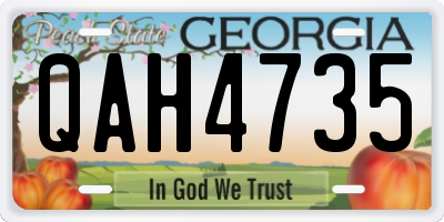 GA license plate QAH4735