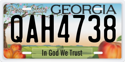 GA license plate QAH4738