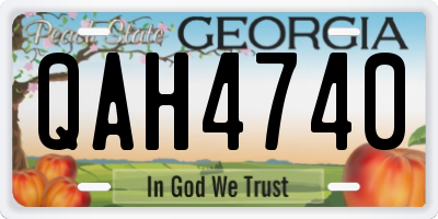 GA license plate QAH4740